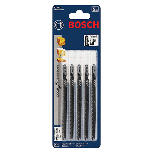 PAQUETE DE 3 SEGUETAS P/CALADORA PROGRESSOR CORTE RAPIDO Y LIMPIO MADERA 2-65mm TPI 2-3 BOSCH (BOA-T234X)