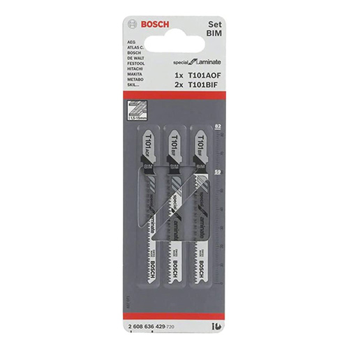 PAQUETE DE 3 SEGUETAS P/CALADORA MADERA CORTE RECTO BOSCH (BOA-T101BIF)