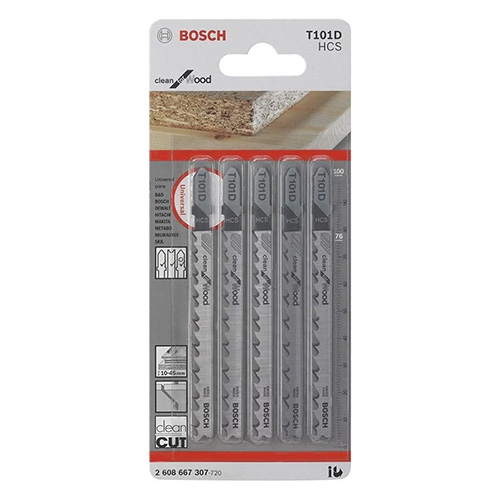 PAQUETE DE 5 SEGUETAS P/CALADORA MADERA, PLASTICO CORTE RECTO Y FINO (BOA-T101D)