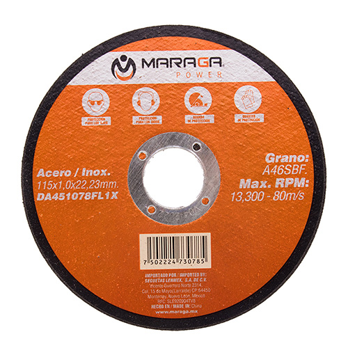 DISCO P/CORTE SUPERDELGADO 4 1/2 X 1.0 X 7/8 USO GENERAL ULTRA DELGADO (NUEVO MOD