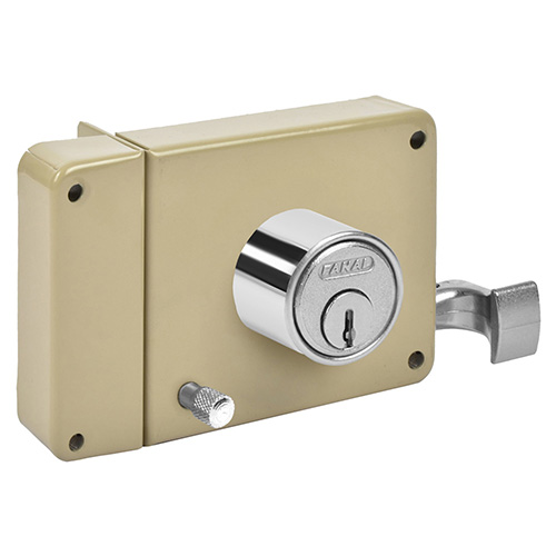 [FNL-175NBD] CERRADURA TRADICIONAL DE TRES PASOS C/SEGURO DERECHA BEIGE