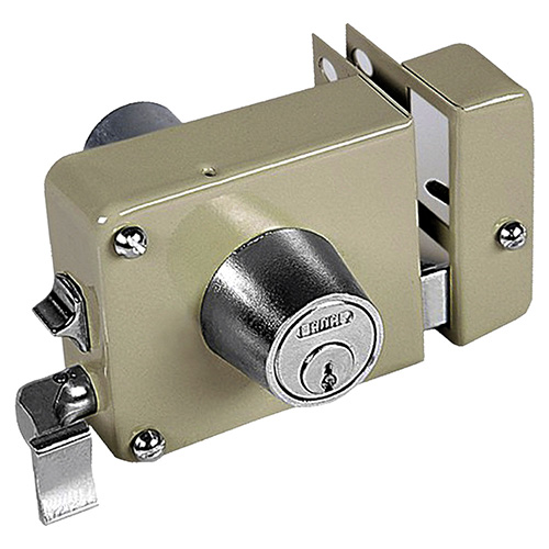 [FNL-175MFBI] CERRADURA MONTA FACIL DE TRES PASOS C/SEGURO IZQUIERDA BEIGE