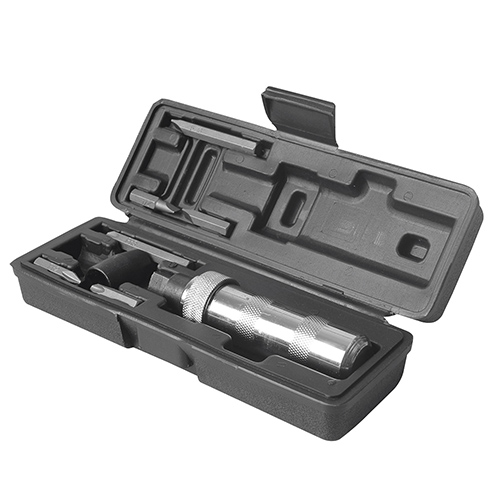 JUEGO DE DESTORNILLADOR DE IMPACTO Y 4 PUNTAS INTERCAMBIABLES, EN CAJA METALICA