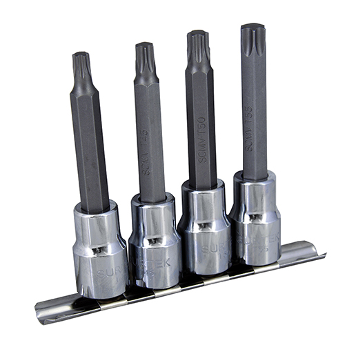 JUEGO DE DADOS PUNTA TORX C/CUADRO DE 1/2, C/4 PZAS.