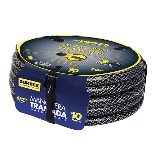 MANGUERA P/JARDIN TRAMADA GRIS C/CONECTOR PLASTICO 1/2 X 10M