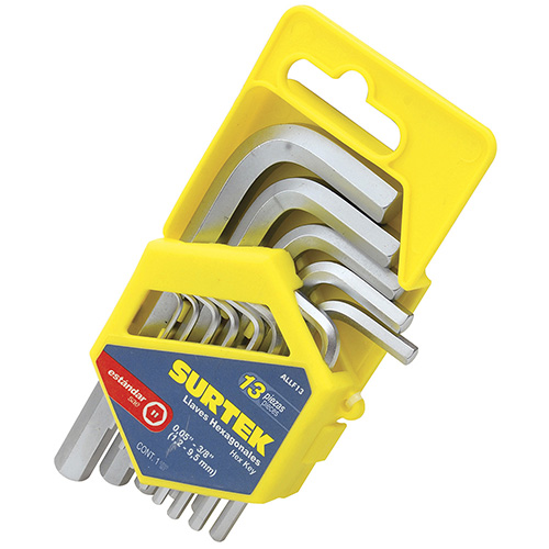 JUEGO DE 13 LLAVES HEXAGONALES STANDARD EN ORGANIZADOR PLASTICO TIPO HOLDER