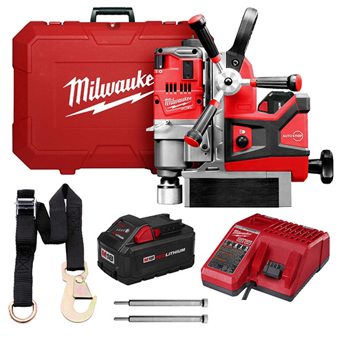 [MIL-2787-22] TALADRO MAGNETICO INALAMBRICO 1 1/2 PULG. C/2 BAT. 5 AMP CARGADOR Y ESTUCHE