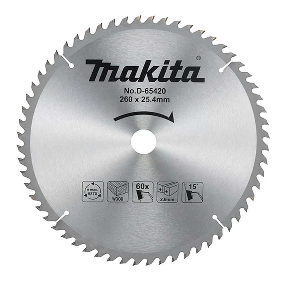 DISCO C/PASTILLAS DE CARBURO P/SIERRA CIRCULAR DE 10" X 1" X 60 DIENTES P/MADERA