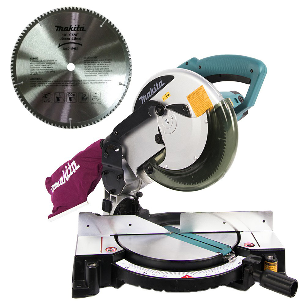 [MAK-MLS100X1] SIERRA DE INGLETE COMPUESTA DE 10 PULG. 1,500 W 4,200 RPM CORTE IZQ. 45°C/FRENO, BOLSA P/POLVO Y DISCO P/ALUMINIO 100 DIENTES