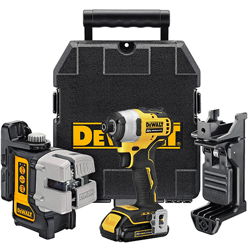 COMBO NIVEL LASER AUTONIVELANTE DE 3 LINEAS DW089K ( INCLUYE DESTORNILLADOR DE IMPACTO 1/4 DCF7871D2-B3)