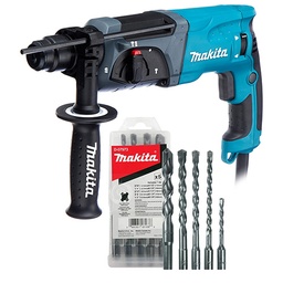 ROTOMARTILLO SDS PLUS 15/16 850W C/ESTUCHE 0-1100 RPM 2.8 KGS 3 FUNCIONES + KIT DE 5 BROCAS SDS PLUS D-07973