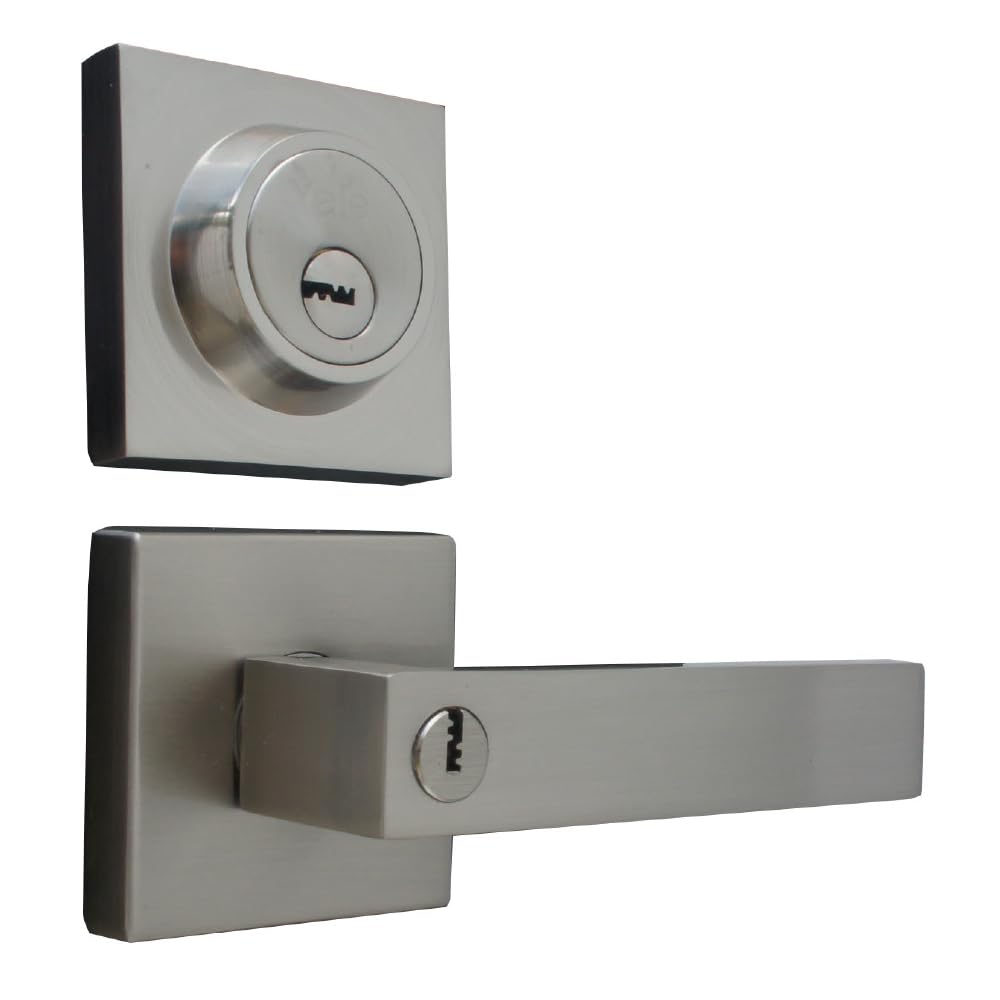 [YAL-MX89080] CERRADURA P/PUERTA PRINCIPAL MODELO CASTELLI NIQUEL SATINADO LLAVE-MARIPOSA