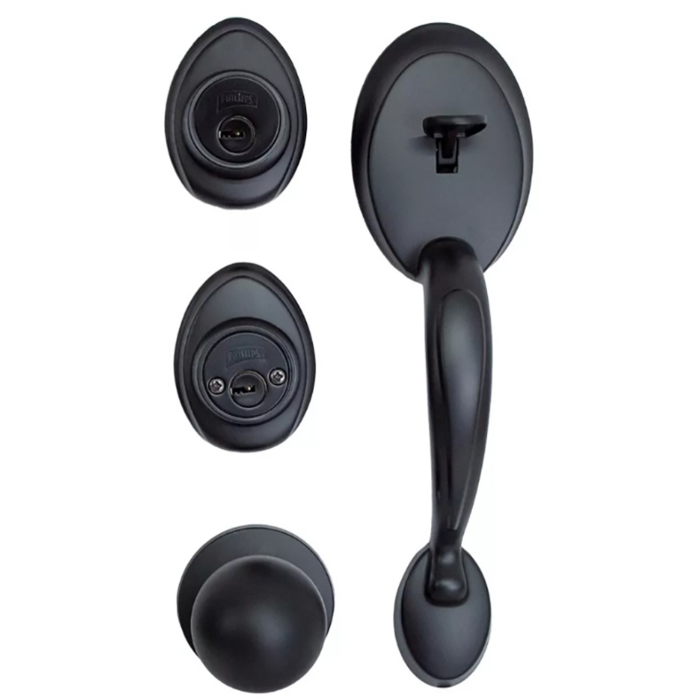 [PHI-MX6988] CERRADURA P/PUERTA PRINCIPAL MODELO VENECIA COLOR NEGRO PERILLA LLAVE-LLAVE