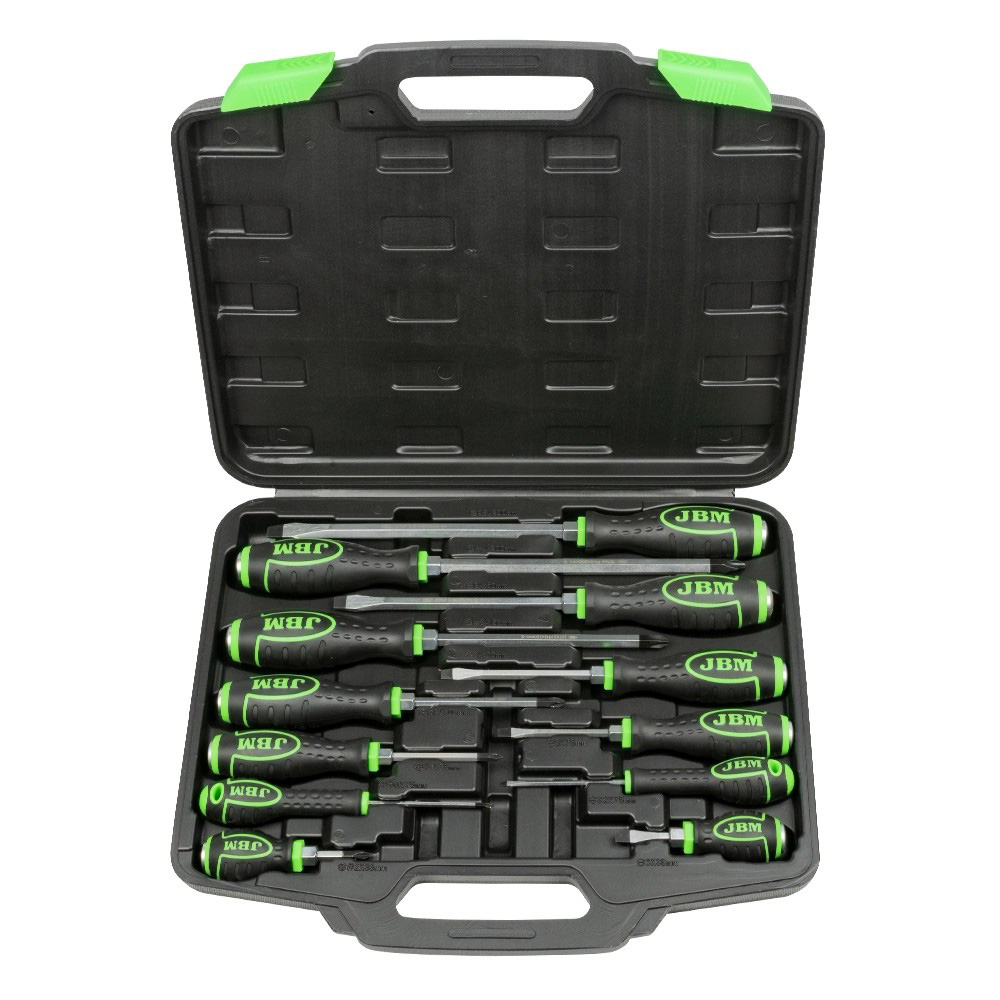 [JBM-54126] JUEGO DE DESARMADORES DE GOLPE C/PUNTA IMANTADA 12 PZAS C/ESTUCHE