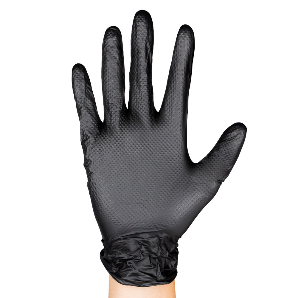 [JBM-54179] GUANTES NEGROS DESECHABLES DE NITRILO T:XL 7,0MIL (90 UDS.) TEXTURA DIAMANTE