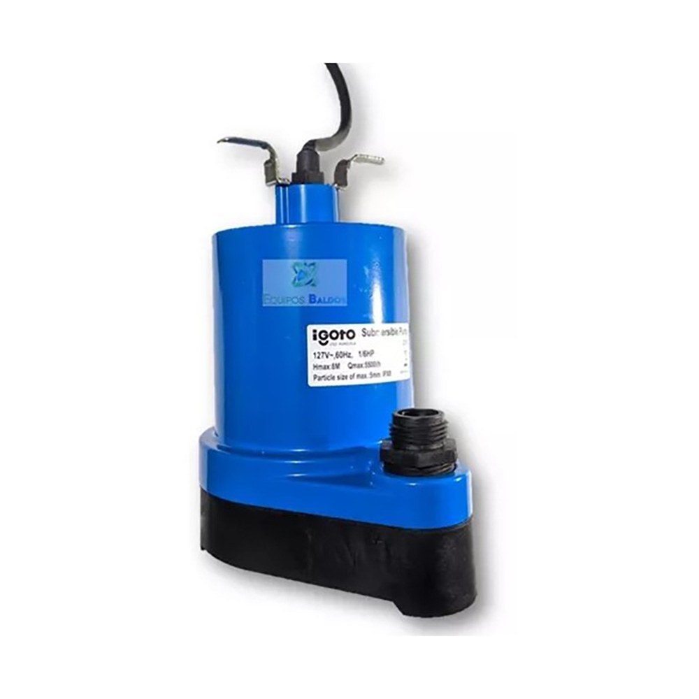 BOMBA SUMERGIBLE PARA FUENTE DE 1/6 HP MAT. PLASTICO ALT. MAX DE 8 MTS