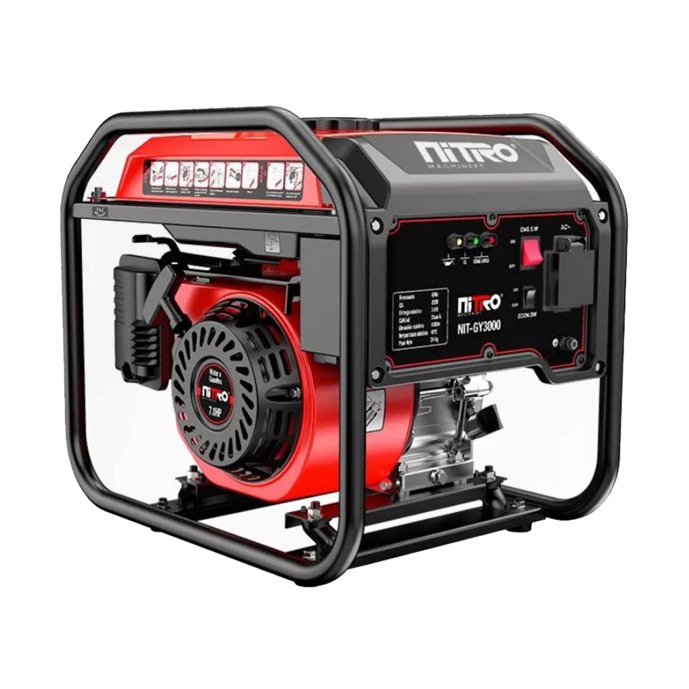 GENERADOR INVERTER A GASOLINA DE 3000 WATTS DE 7 HP DE 110 VOLTS 4 TIEMPOS C/ENCENDIDO MANUAL