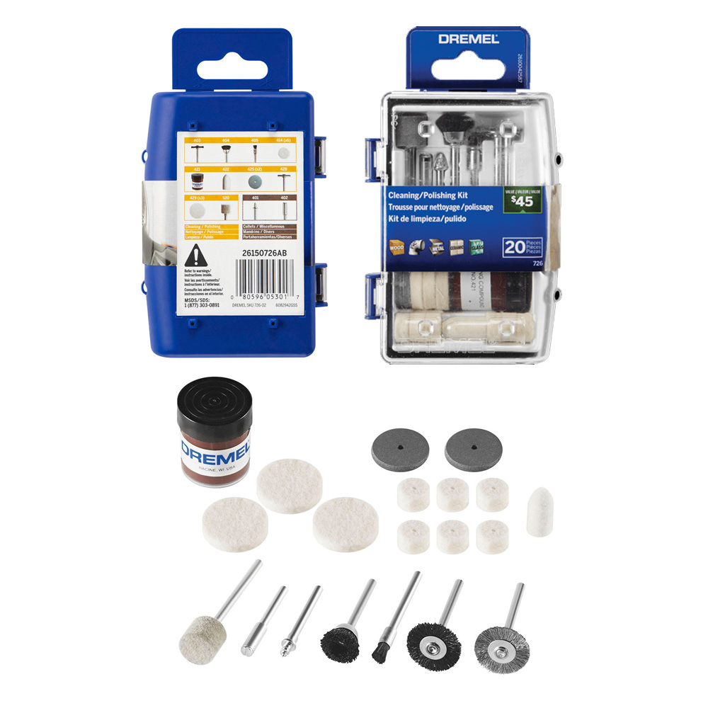 [DRE-26150726AA] KIT DREMEL DE LIMPIEZA Y PULIDO C/ESTUCHE DE 20 PIEZAS