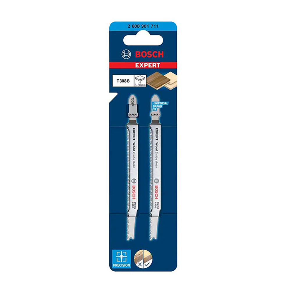 PAQUETE DE 2 SEGUETAS P/CALADORA EXPERT CORTE EXTRA LIMPIO MADERA 12 TPI TIPO T (BOA-T308B)