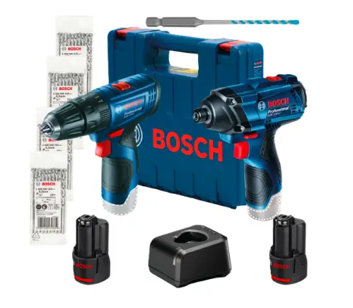 COMBO LLAVE DE IMP 12V+TAL/ATORN C/2 BAT+40 BROCAS CONCRETO + BROCA MULTIPROPOSITO