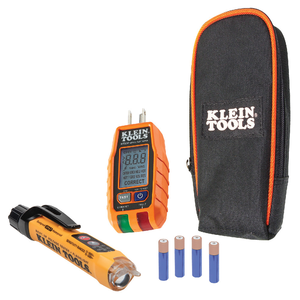 [KLE-RT250KIT] COMBO ELECTRICISTA DETECTOR DE POLARIDAD DIGITAL RT250+DETECTOR DE VOLTAJE SIN CONTACTO C/LINTERNA NCVT-3P