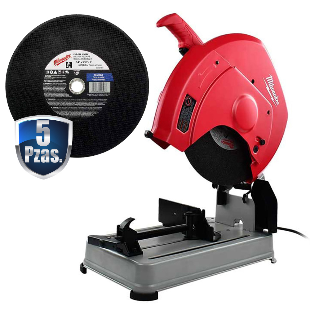 [MIL-6177-20+C03] COMBO CORTADORA DE METALES 14 3,900 RPM 15 AMP (1,800W) 4 HP. MAX.+5 DISCOS DE CORTE DE 14 MILWAUKEE