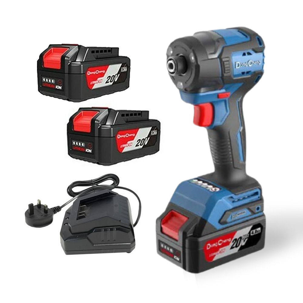 [DCH-DCPL208EM] DESTORNILLADOR DE IMPACTO 1/4 SIN CARBONES 20V CON 2 BATERIAS 4 AMP, CARGADOR Y ESTUCHE