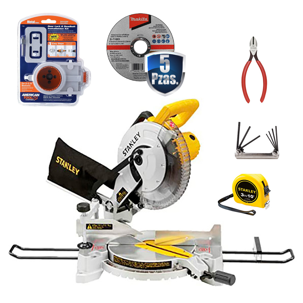 [SPT-SM16-B3+C01] COMBO SIERRA DE INGLETE COMP 10 1500W+5 DISC D1685+FLEXO IRW+KIT INST CERRAD+LLAVE ALLEN NAVAJA+PINZA KLEIN