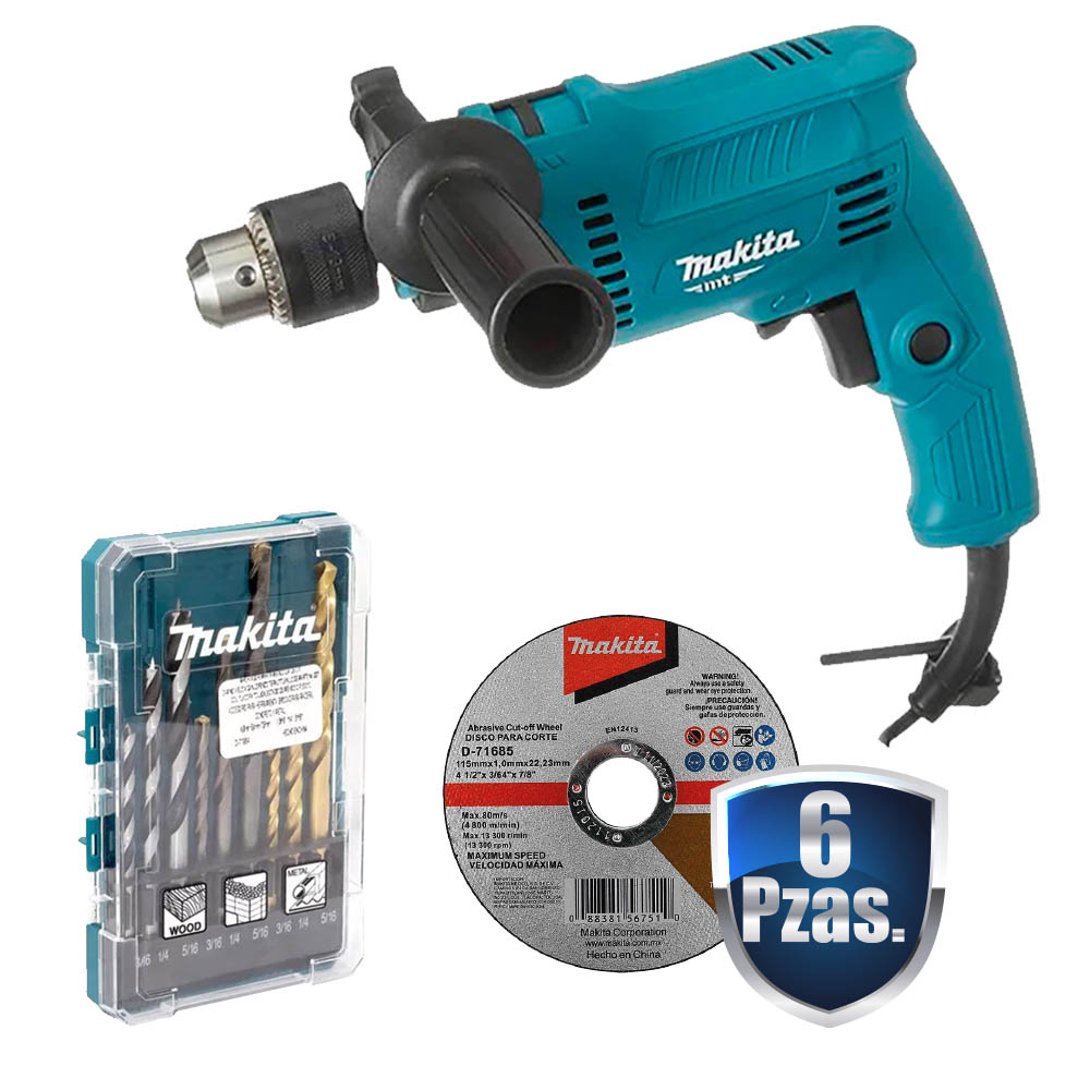 [MMT-M0801B+C03] COMBO ROTOMARTILLO 1/2 570 WATTS VVR+6 DISCOS CORTE MAKITA D-71685+JGO DE BROCAS DE 9 PZAS MULTIPROPOSITO