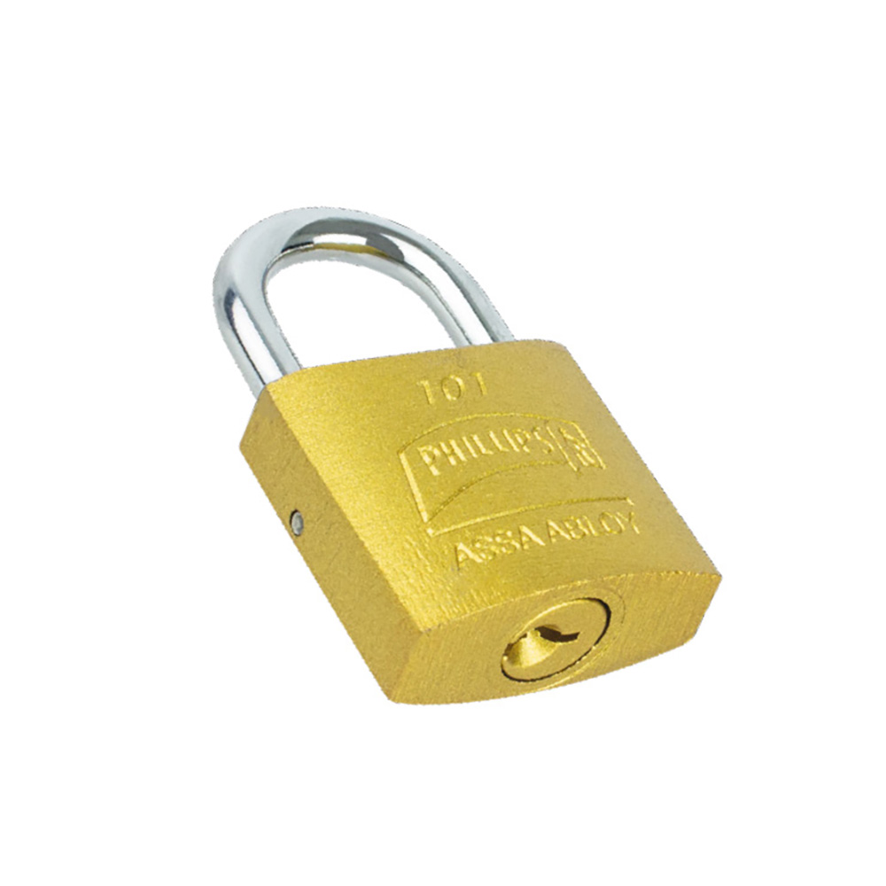 [PHI-MX7174] CANDADO DE HIERRO ACABADO COLOR LATON GANCHO CORTO MODELO 101 DE 24 MM (PHI-101)