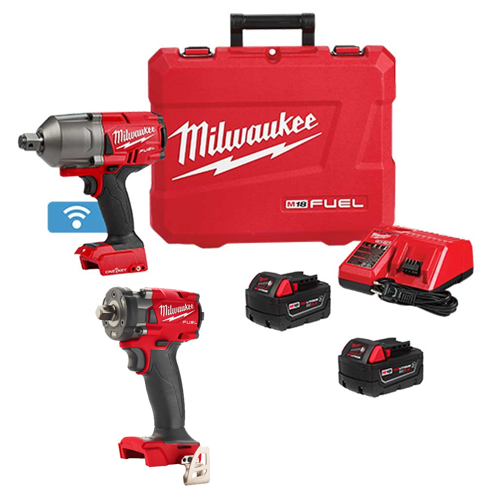 [MIL-P424-2864] COMBO LLAVE DE IMPACTO M18 FUEL 3/4 SISTEMA ONE KEY CON 2 BAT 5 AMP+ LLAVE DE IMPACTO DE 1/2 FUEL (HTA SOLA)