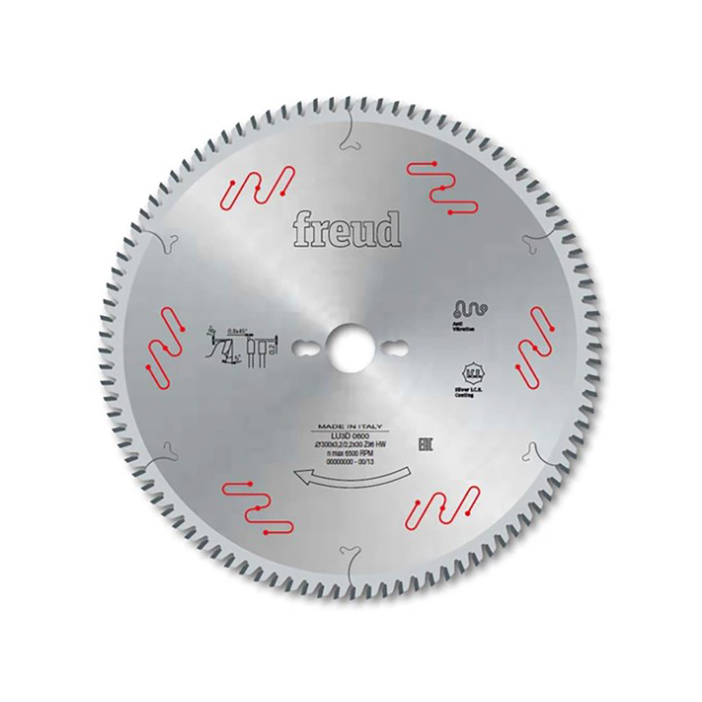 DISCO C/PASTILLAS DE CARBURO FREUD P/MADERA DURA Y BLANDA 12 x 96D