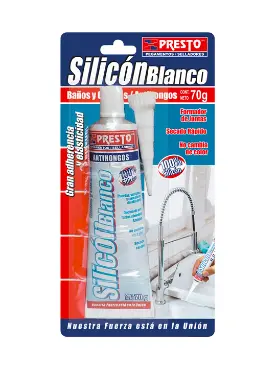 [PRE-4407] SILICON BLANCO PRESTO 100% TUBO DE 70 GR