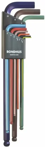 [BON-69699] JUEGO DE LLAVES P/BOLA EXTRA LARGAS METRICAS COLORES 1.5 A 10MM (9 PIEZAS)