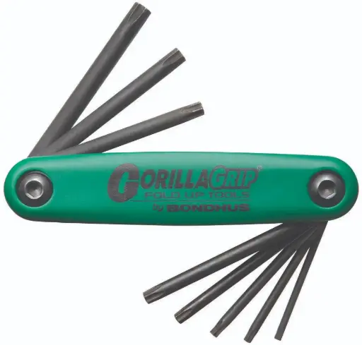 [BON-12638-EF] JUEGO DE LLAVES T/NAVAJA GORILLA TORX TR-9 A TR-40 (8 PIEZAS)