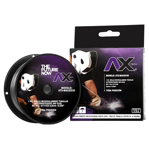 [AXT-MAGS030] ROLLO DE MICROALAMBRE TUBULAR P/USO SIN GAS ROLLO DE 1kg DE .030