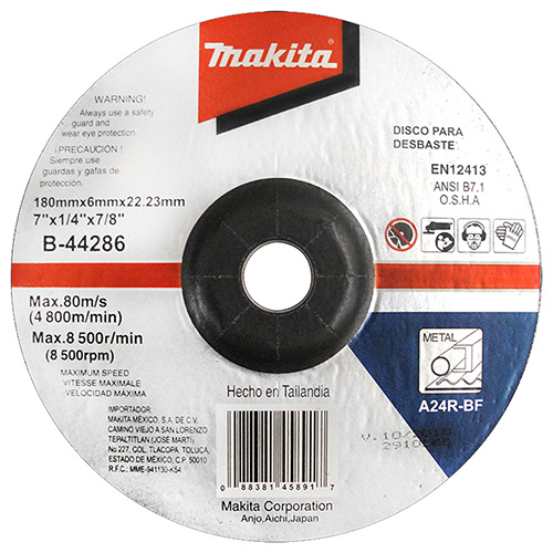 [MAA-B-44286] DISCO P/DESBASTE METAL 7 X 1/4 X 7/8 SUBSTITUYE AL A90255 (MAA-B44286)