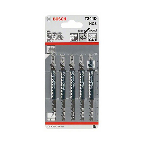 [BOA-2608667302] PAQUETE DE 5 SEGUETAS P/CALADORA CORTES CURVOS MADERA BOSCH (BOA-T244D)
