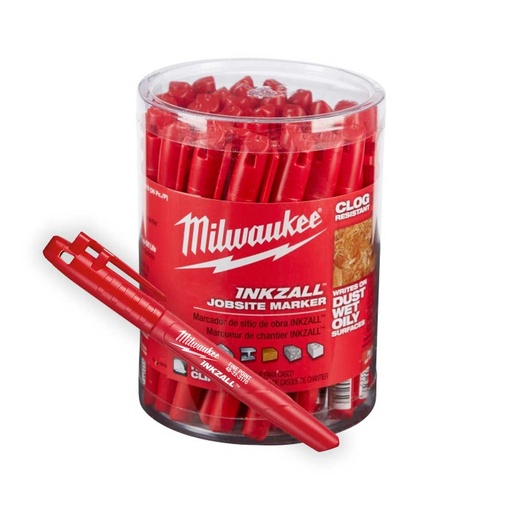 [MIA-48-22-3170] MARCADOR INDUSTRIAL PUNTO FINO COLOR ROJO INKZALL® (PAQUETE MASTER DE 36 PZAS)