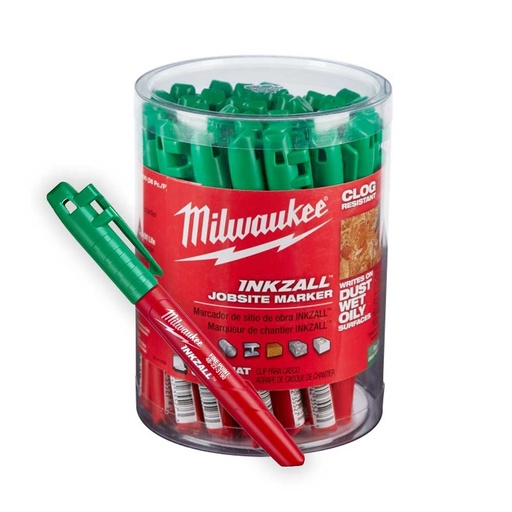 [MIA-48-22-3190] MARCADOR INDUSTRIAL PUNTO FINO COLOR VERDE INKZALL® (PAQ. MASTER DE 36 PZAS)