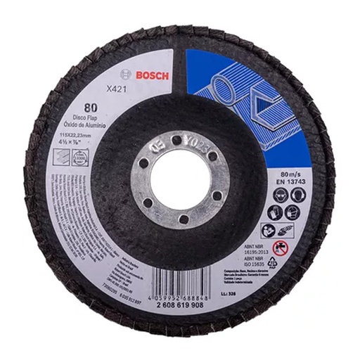 [BOA-2608619908] DISCO LAMINADO OXIDO DE ALUMINIO 4-1/2 X421 GNO 80