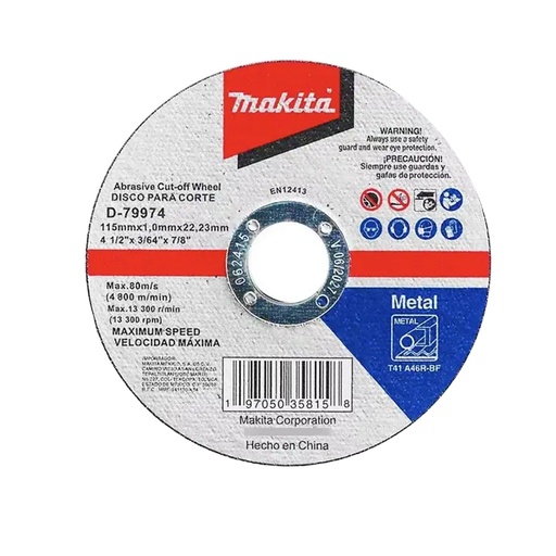 [MAA-D-79974] DISCO ABRASIVO P/CORTE DE ACERO 4 1/2X1.0MMX7/8 EXTRA LARGA VIDA (LINEA SUPER ECONOMICA)