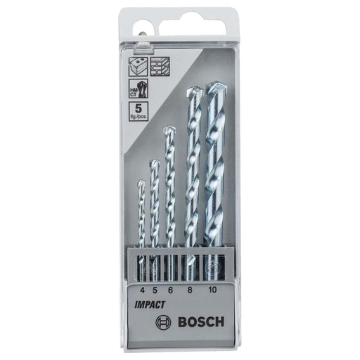 [BOA-2608590090] KIT DE 5 BROCAS PARA CONCRETO CYL DE 4-5-6-8-10MM