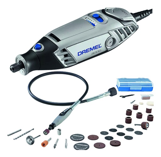[DRE-0615A0022B] COMBO MOTOTOOL DREMEL 3000 CON EJE FLEXIBLE Y 82 ACCESORIOS